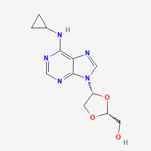 ((2R,4R)-4-(6-(cyclopropylamino)-9H-purin-9-yl)-1,3-dioxolan-2-yl)methanol