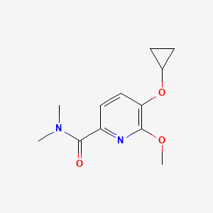 molecular formula C12H16N2O3 B14812776 5-Cyclopropoxy-6-methoxy-N,N-dimethylpicolinamide 