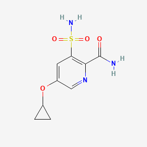 molecular formula C9H11N3O4S B14812787 5-Cyclopropoxy-3-sulfamoylpicolinamide 