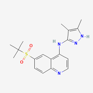 molecular formula C18H22N4O2S B14812797 6-tert-butylsulfonyl-N-(4,5-dimethyl-1H-pyrazol-3-yl)quinolin-4-amine 