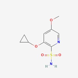 molecular formula C9H12N2O4S B14812812 3-Cyclopropoxy-5-methoxypyridine-2-sulfonamide 