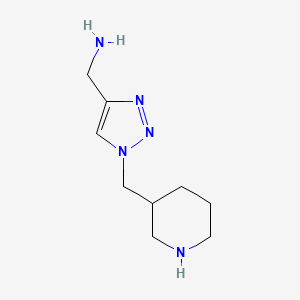 molecular formula C9H17N5 B1481282 (1-(piperidin-3-ylmethyl)-1H-1,2,3-triazol-4-yl)methanamine CAS No. 2098076-52-7