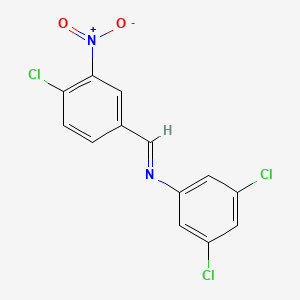 3,5-dichloro-N-[(E)-(4-chloro-3-nitrophenyl)methylidene]aniline