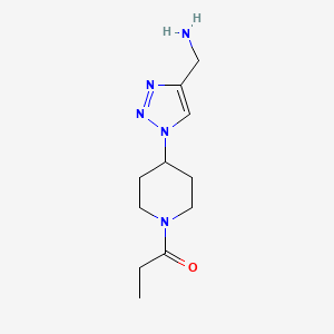 molecular formula C11H19N5O B1481288 1-(4-(4-(aminomethyl)-1H-1,2,3-triazol-1-yl)piperidin-1-yl)propan-1-one CAS No. 2098110-31-5