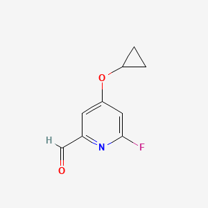 molecular formula C9H8FNO2 B14812889 4-Cyclopropoxy-6-fluoropicolinaldehyde 