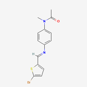 molecular formula C14H13BrN2OS B14812914 N-(4-{[(E)-(5-bromothiophen-2-yl)methylidene]amino}phenyl)-N-methylacetamide 