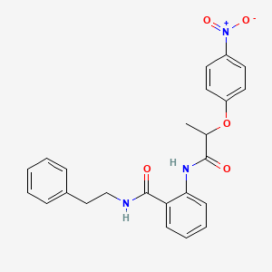 molecular formula C24H23N3O5 B14812929 2-{[2-(4-nitrophenoxy)propanoyl]amino}-N-(2-phenylethyl)benzamide 