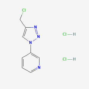 molecular formula C8H9Cl3N4 B1481293 3-(4-(chloromethyl)-1H-1,2,3-triazol-1-yl)pyridine dihydrochloride CAS No. 2098089-25-7