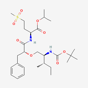 molecular formula C28H46N2O8S B14812938 Isopropyl (6S,9R,12S)-9-benzyl-6-((S)-sec-butyl)-2,2-dimethyl-12-(2-(methylsulfonyl)ethyl)-4,10-dioxo-3,8-dioxa-5,11-diazatridecan-13-oate 