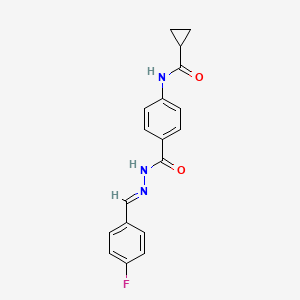 N-(4-{[(2E)-2-(4-fluorobenzylidene)hydrazinyl]carbonyl}phenyl)cyclopropanecarboxamide