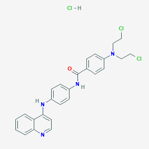 molecular formula C26H25Cl3N4O B148130 4-(Bis(2-chloroethyl)amino)-N-(4-(4-quinolinylamino)phenyl)benzamide monohydrochloride CAS No. 133041-57-3