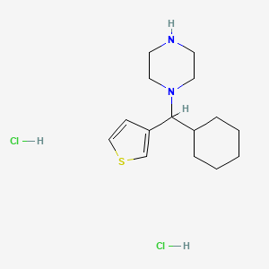 molecular formula C15H26Cl2N2S B1481300 1-(Cyclohexyl(thiophen-3-yl)methyl)piperazine dihydrochloride CAS No. 2098088-90-3