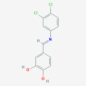 molecular formula C13H9Cl2NO2 B14813019 4-{(E)-[(3,4-dichlorophenyl)imino]methyl}benzene-1,2-diol 