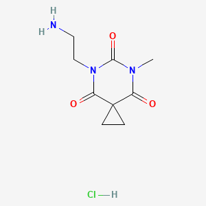 molecular formula C9H14ClN3O3 B1481302 5-(2-氨基乙基)-7-甲基-5,7-二氮杂螺[2.5]辛烷-4,6,8-三酮盐酸盐 CAS No. 2098049-73-9