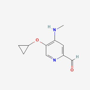 molecular formula C10H12N2O2 B14813028 5-Cyclopropoxy-4-(methylamino)picolinaldehyde 