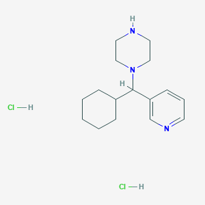 molecular formula C16H27Cl2N3 B1481303 1-(Cyclohexyl(pyridin-3-yl)methyl)piperazine dihydrochloride CAS No. 2098127-06-9