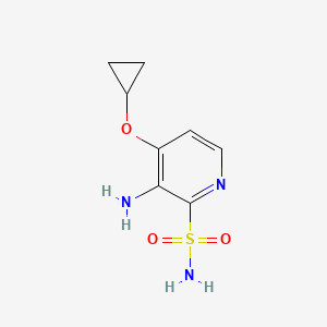 molecular formula C8H11N3O3S B14813052 3-Amino-4-cyclopropoxypyridine-2-sulfonamide 