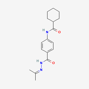 N-(4-{[2-(propan-2-ylidene)hydrazinyl]carbonyl}phenyl)cyclohexanecarboxamide