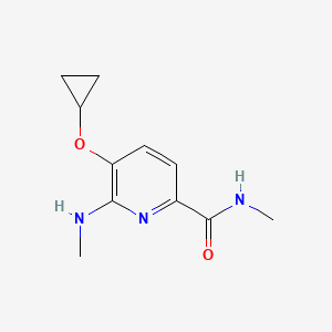 molecular formula C11H15N3O2 B14813107 5-Cyclopropoxy-N-methyl-6-(methylamino)picolinamide 