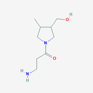 molecular formula C9H18N2O2 B1481313 3-氨基-1-(3-(羟甲基)-4-甲基吡咯烷-1-基)丙烷-1-酮 CAS No. 2091575-94-7