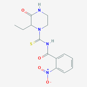 N-[(2-ethyl-3-oxopiperazin-1-yl)carbonothioyl]-2-nitrobenzamide