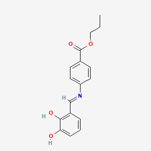 molecular formula C17H17NO4 B14813136 Benzoic acid, 4-(2,3-dihydroxybenzylidenamino)-, propyl ester 