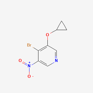 molecular formula C8H7BrN2O3 B14813180 4-Bromo-3-cyclopropoxy-5-nitropyridine 