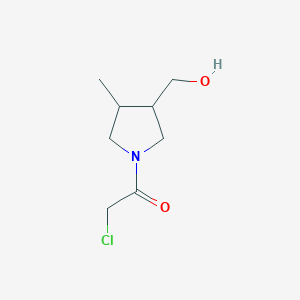 molecular formula C8H14ClNO2 B1481319 2-Chloro-1-(3-(hydroxymethyl)-4-methylpyrrolidin-1-yl)ethan-1-one CAS No. 2090574-53-9