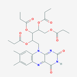 molecular formula C29H36N4O10 B14813198 1-Deoxy-1-(7,8-dimethyl-2,4-dioxo-3,4-dihydrobenzo[g]pteridin-10(2H)-yl)-2,3,4,5-tetra-O-propionylpentitol 