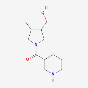 molecular formula C12H22N2O2 B1481321 (3-(Hydroxymethyl)-4-methylpyrrolidin-1-yl)(piperidin-3-yl)methanone CAS No. 2098092-05-6