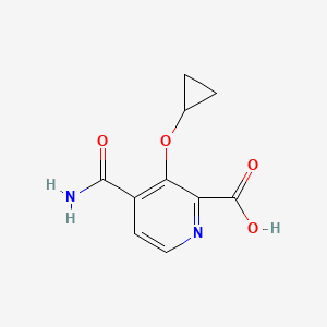 molecular formula C10H10N2O4 B14813216 4-Carbamoyl-3-cyclopropoxypicolinic acid 