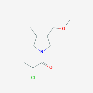 molecular formula C10H18ClNO2 B1481323 2-Chloro-1-(3-(methoxymethyl)-4-methylpyrrolidin-1-yl)propan-1-one CAS No. 2098092-41-0
