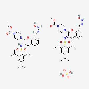 ethyl 4-[(2S)-3-[3-[(E)-(hydroxyhydrazinylidene)methyl]phenyl]-2-[[2,4,6-tri(propan-2-yl)phenyl]sulfonylamino]propanoyl]piperazine-1-carboxylate;sulfuric acid