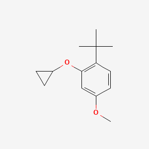 molecular formula C14H20O2 B14813277 1-Tert-butyl-2-cyclopropoxy-4-methoxybenzene 