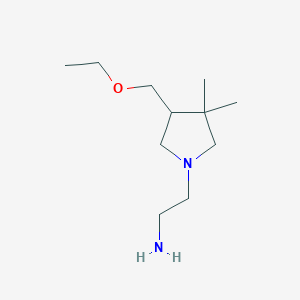 molecular formula C11H24N2O B1481328 2-(4-(Ethoxymethyl)-3,3-dimethylpyrrolidin-1-yl)ethan-1-amine CAS No. 2098084-96-7