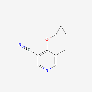 molecular formula C10H10N2O B14813324 4-Cyclopropoxy-5-methylnicotinonitrile 