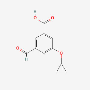 molecular formula C11H10O4 B14813388 3-Cyclopropoxy-5-formylbenzoic acid 