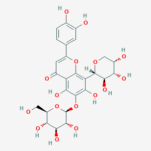 2-(3,4-dihydroxyphenyl)-5,7-dihydroxy-6-((2S,3R,4S,5S,6R)-3,4,5-trihydroxy-6-(hydroxymethyl)tetrahydro-2H-pyran-2-yloxy)-8-((2S,3R,4S,5S)-3,4,5-trihydroxytetrahydro-2H-pyran-2-yl)-4H-chromen-4-one