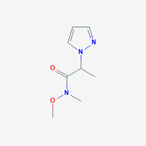 molecular formula C8H13N3O2 B14813457 N-methoxy-N-methyl-2-(1H-pyrazol-1-yl)propanamide 