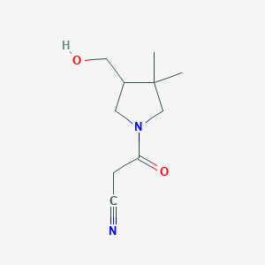 molecular formula C10H16N2O2 B1481348 3-(4-(Hydroxymethyl)-3,3-dimethylpyrrolidin-1-yl)-3-oxopropanenitrile CAS No. 2091198-16-0