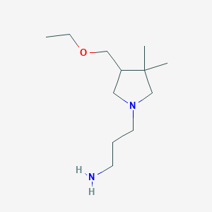 molecular formula C12H26N2O B1481350 3-(4-(Ethoxymethyl)-3,3-dimethylpyrrolidin-1-yl)propan-1-amine CAS No. 2098103-60-5