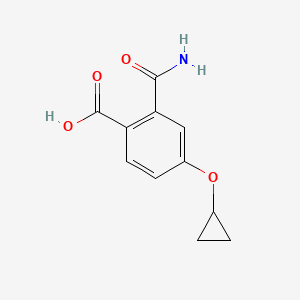 molecular formula C11H11NO4 B14813505 2-Carbamoyl-4-cyclopropoxybenzoic acid 