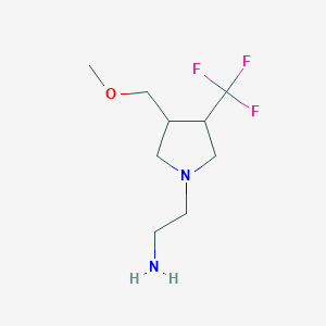 molecular formula C9H17F3N2O B1481354 2-(3-(Methoxymethyl)-4-(trifluoromethyl)pyrrolidin-1-yl)ethan-1-amine CAS No. 2097993-15-0