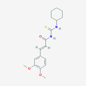 molecular formula C18H24N2O3S B14813564 (2E)-N-(cyclohexylcarbamothioyl)-3-(3,4-dimethoxyphenyl)prop-2-enamide 