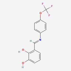 3-[(E)-{[4-(trifluoromethoxy)phenyl]imino}methyl]benzene-1,2-diol