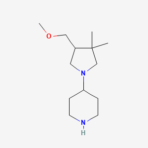 molecular formula C13H26N2O B1481357 4-(4-(Methoxymethyl)-3,3-dimethylpyrrolidin-1-yl)piperidine CAS No. 2091617-13-7
