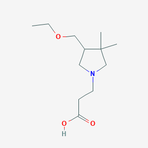 molecular formula C12H23NO3 B1481358 3-(4-(Ethoxymethyl)-3,3-dimethylpyrrolidin-1-yl)propanoic acid CAS No. 2097996-48-8