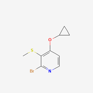 molecular formula C9H10BrNOS B14813645 2-Bromo-4-cyclopropoxy-3-(methylthio)pyridine 