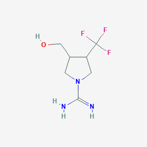 molecular formula C7H12F3N3O B1481366 3-(Hydroxymethyl)-4-(trifluoromethyl)pyrrolidine-1-carboximidamide CAS No. 2098126-64-6