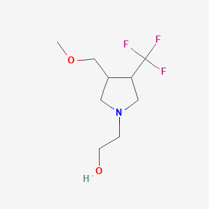 molecular formula C9H16F3NO2 B1481367 2-(3-(Methoxymethyl)-4-(trifluoromethyl)pyrrolidin-1-yl)ethan-1-ol CAS No. 2098083-77-1